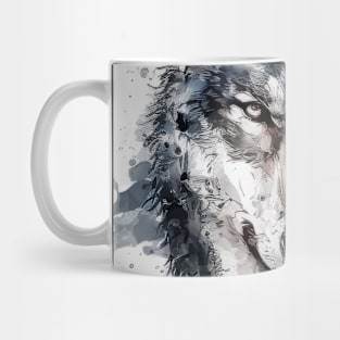 Wolf Portrait Animal Painting Wildlife Outdoors Adventure Mug